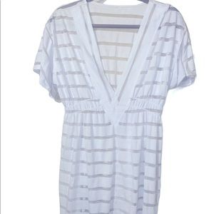 white bathing suit coverup